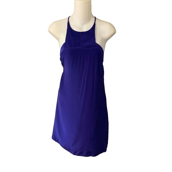 Anthropologie Alice & Trixie Shift Dress Small S Royal Purple SILK Racerback - Picture 3 of 8